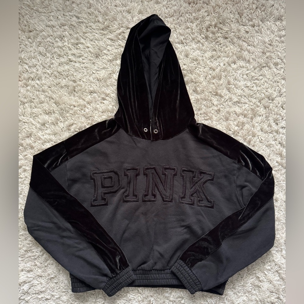Victoria's Secret Black Velvet Hoodie